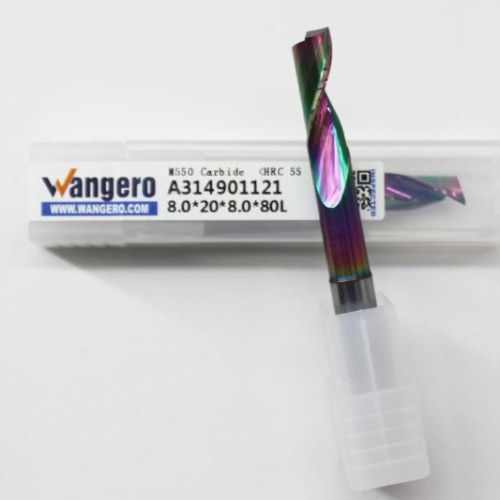 8.0 * 20 * 8.0 * 80L single-edge spiral milling cutter colorful