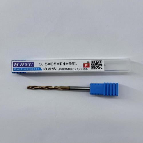 HYUTungsten steel internal cooling coating drill bits3.5*28*D4*66L