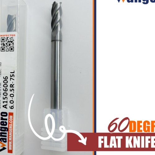 TFC60 DEGREE EXTRA LENGTH ROUND NOSE KNIFE 6.0-0.5R-75L