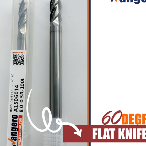 TFC60 DEGREE EXTRA LENGTH ROUND NOSE KNIFE 8.0-0.5R-100L